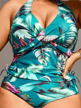 Women's Swimwear Tankini 2 Piece Plus Size Swimsuit 2 Piece Printing Floral Green Bathing Suits Sports Beach Wear Summer